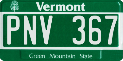 VT license plate PNV367
