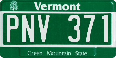 VT license plate PNV371