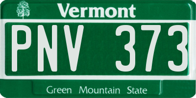 VT license plate PNV373