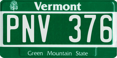 VT license plate PNV376