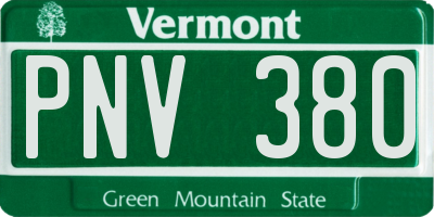 VT license plate PNV380