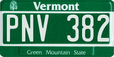 VT license plate PNV382