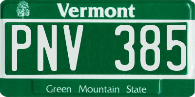 VT license plate PNV385
