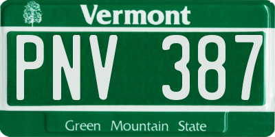 VT license plate PNV387