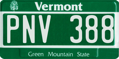VT license plate PNV388