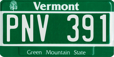 VT license plate PNV391