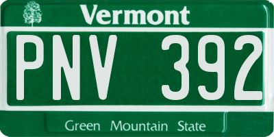 VT license plate PNV392