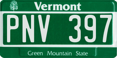 VT license plate PNV397