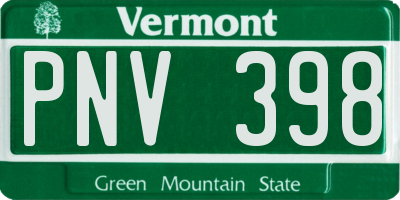 VT license plate PNV398