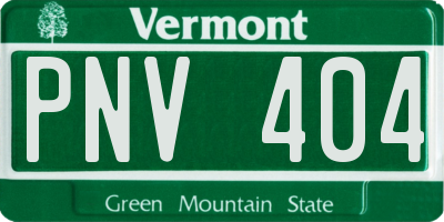 VT license plate PNV404