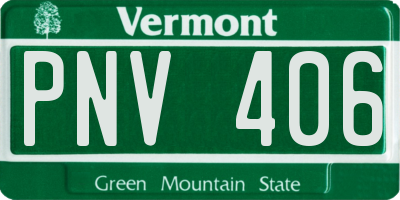 VT license plate PNV406