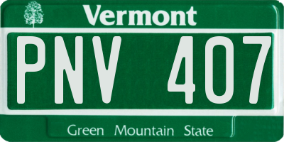 VT license plate PNV407