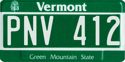 VT license plate PNV412