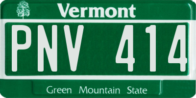 VT license plate PNV414