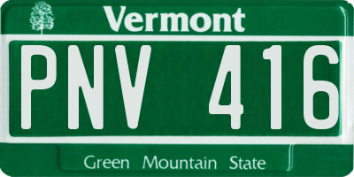 VT license plate PNV416