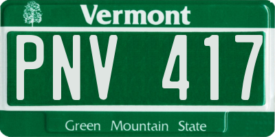 VT license plate PNV417