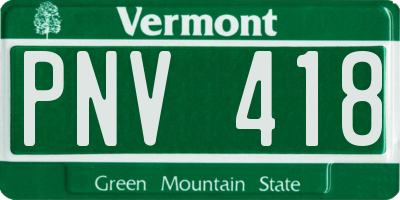 VT license plate PNV418