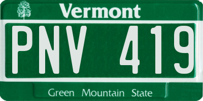 VT license plate PNV419