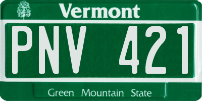 VT license plate PNV421