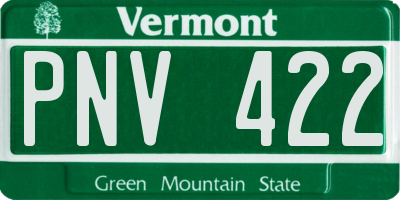 VT license plate PNV422