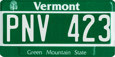 VT license plate PNV423