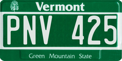 VT license plate PNV425