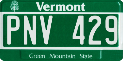 VT license plate PNV429