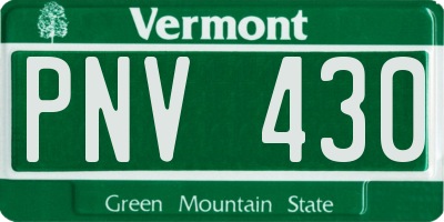 VT license plate PNV430