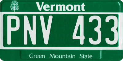 VT license plate PNV433