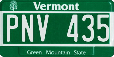 VT license plate PNV435