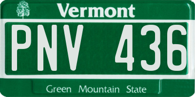 VT license plate PNV436