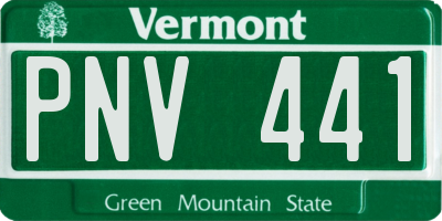 VT license plate PNV441