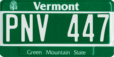VT license plate PNV447