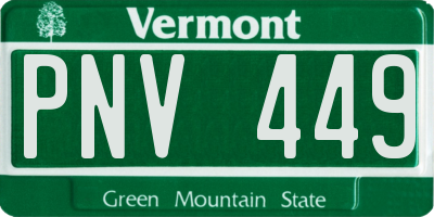 VT license plate PNV449