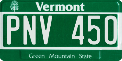 VT license plate PNV450
