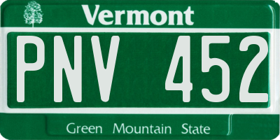 VT license plate PNV452