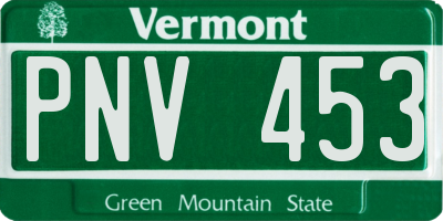 VT license plate PNV453