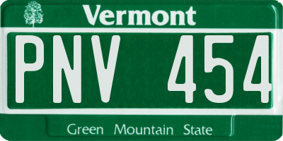 VT license plate PNV454