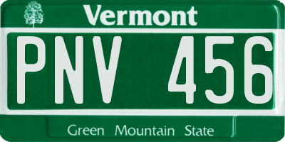 VT license plate PNV456