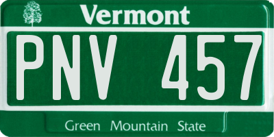 VT license plate PNV457