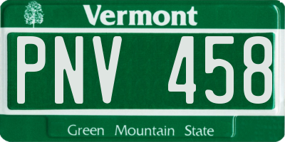 VT license plate PNV458