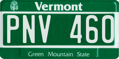 VT license plate PNV460