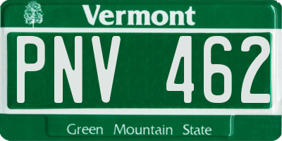 VT license plate PNV462