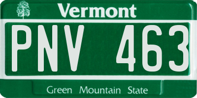 VT license plate PNV463