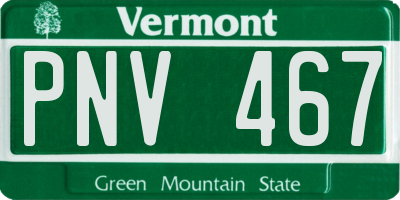 VT license plate PNV467