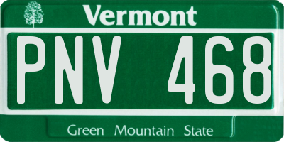 VT license plate PNV468