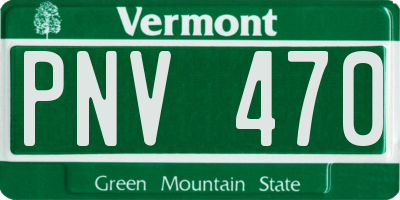 VT license plate PNV470