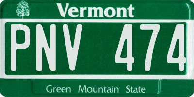 VT license plate PNV474