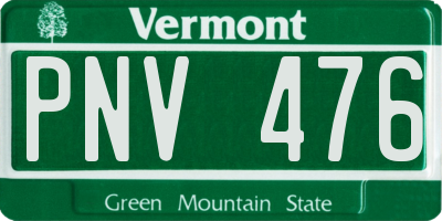 VT license plate PNV476