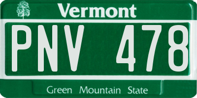 VT license plate PNV478